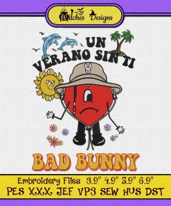 Bad Bunny Sad Heart Un Verano Sin Ti Embroidery