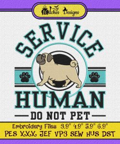 Bulldog Service Human Embroidery