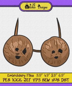 Coconuts Bra - Funny Halloween Costume Embroidery