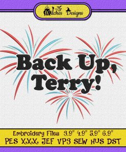 Fireworks Back Up Terry 4th Of July Embroidery