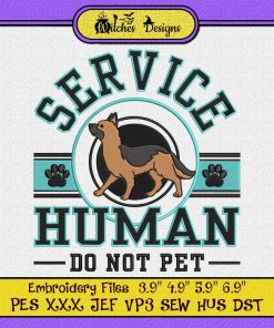 German Shepherd Service Human - For Dog Lovers Embroidery