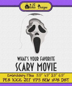 Ghostface Scary Movie Halloween Embroidery