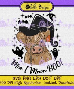 Longhorn Cow SVG , Moo I Mean BOO Svg, Halloween Cow Designs SVG