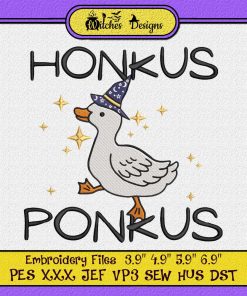 Witches Duck Cute Honkus Ponkus Halloween Embroidery
