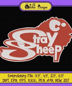 Stray Sheep Logo Embroidery - Farm Life Embroidery Designs File , Designs for Shirt, Embroidery Design , Embroidery Machine , Digitizing file !