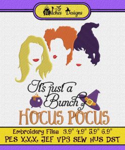 Witchy Hair Hocus Pocus Sanderson Sisters Halloween Embroidery