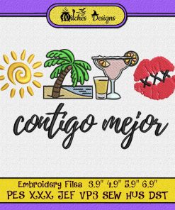 Contigo Mejor Bad Bunny - Summer Embroidery