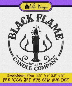 Black Flame Candle Company Halloween Embroidery