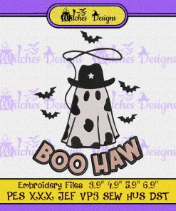 Boo Haw Ghost Cowboy Halloween Embroidery