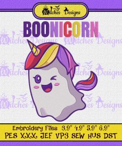 Cute Boonicorn Halloween Trick Or Treat Embroidery