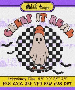 Creep It Real Ghost Halloween Embroidery