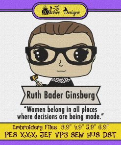 Cute RBG Ruth Bader Ginsburg Chibi Embroidery