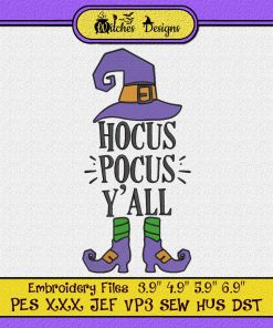 Elf Hocus Pocus Y'all Halloween Embroidery