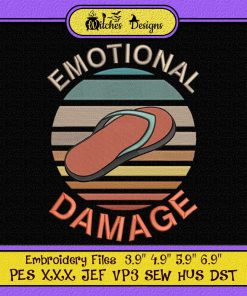 Flip Flops Emotional Damage Embroidery
