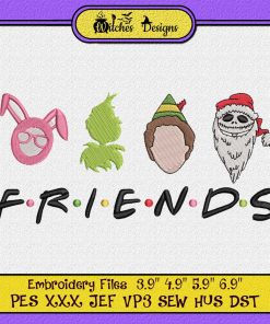 Christmas Friends Characters Embroidery