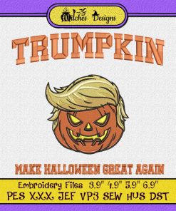 Funny Trumpkin Make Halloween Great Again Embroidery