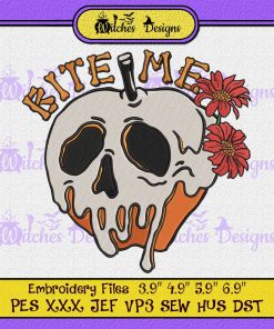 Poison Apple Skull Halloween Sublimation Embroidery