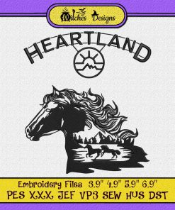 Heartland Ranch Sunset Horse Embroidery