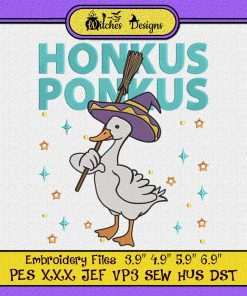 Duck Witch Honkus Ponkus Halloween Embroidery