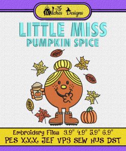 Little Miss Pumpkin Spice Fall Embroidery