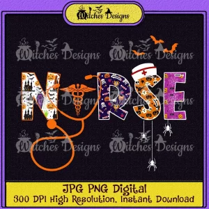 Nurse Halloween Ghost Pumpkin Digital Clipart PNG