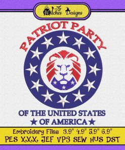 Patriot Party Conservative Lion Embroidery