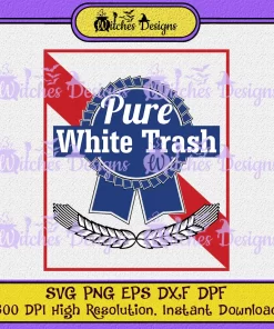 Pure White Trash Logo SVG PNG