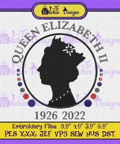 RIP Queen Elizabeth II 1926-2022 Embroidery