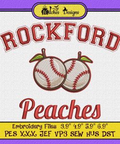 Rockford Peaches Baseball Embroidery
