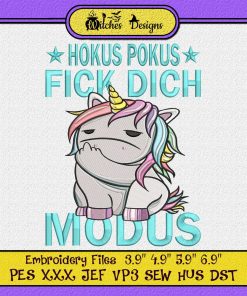 Unicorn Hocus Pocus Fuck You Mode Funny Embroidery