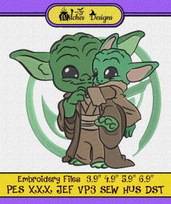 Yoda And The Child Star Wars Embroidery