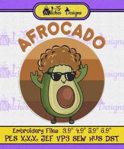 Afrocado Vintage Cute Avocado Embroidery