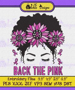 Back The Pink Breast Cancer Awareness Embroidery