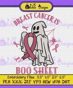 Breast Cancer Is Boo Sheet Funny Embroidery