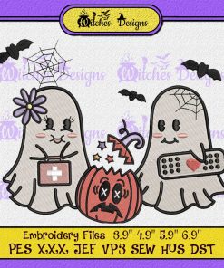 Ghost Retro Cute Groovy Halloween Embroidery