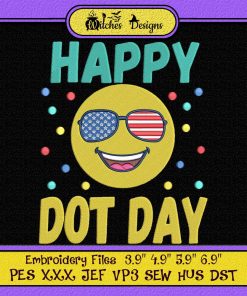 Happy Dot Day Cute Embroidery