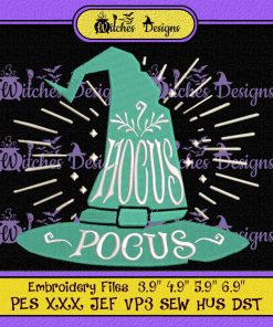 Witch Hat Hocus Pocus Halloween Embroidery Design