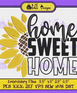 Home Sweet Home Sunflower Embroidery