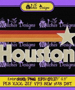 Houston Baseball Retro Vintage Embroidery