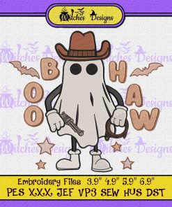 Cute Howdy Boo Ghost Halloween Embroidery