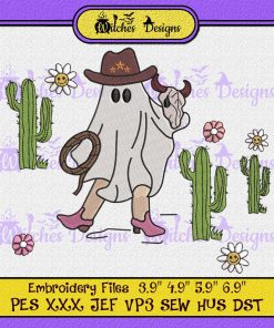 Cowboy Ghost Western Halloween Embroidery