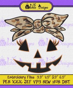 Jack O Lantern Halloween Pumpkin Lady Embroidery