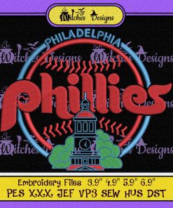 MLB Logo Philadelphia Phillies Baseball Embroidery