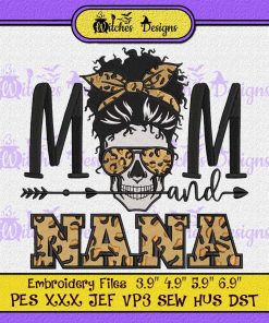 Leopard Mom Skull Mother's Day Embroidery