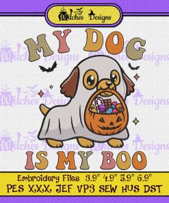 My Dog Is My Boo Halloween Embroidery