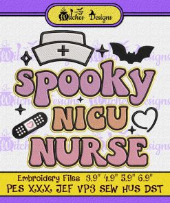 Spooky NICU Nurse Halloween Embroidery Design