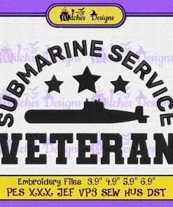 Submarine Service Veteran US Army Embroidery Design