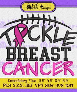 Tackle Breast Cancer Football Embroidery