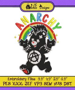 Anarchy Bear Rainbow Anarchy Embroidery
