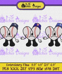 Bad Bunny MLB Baseball Sad Heart Embroidery